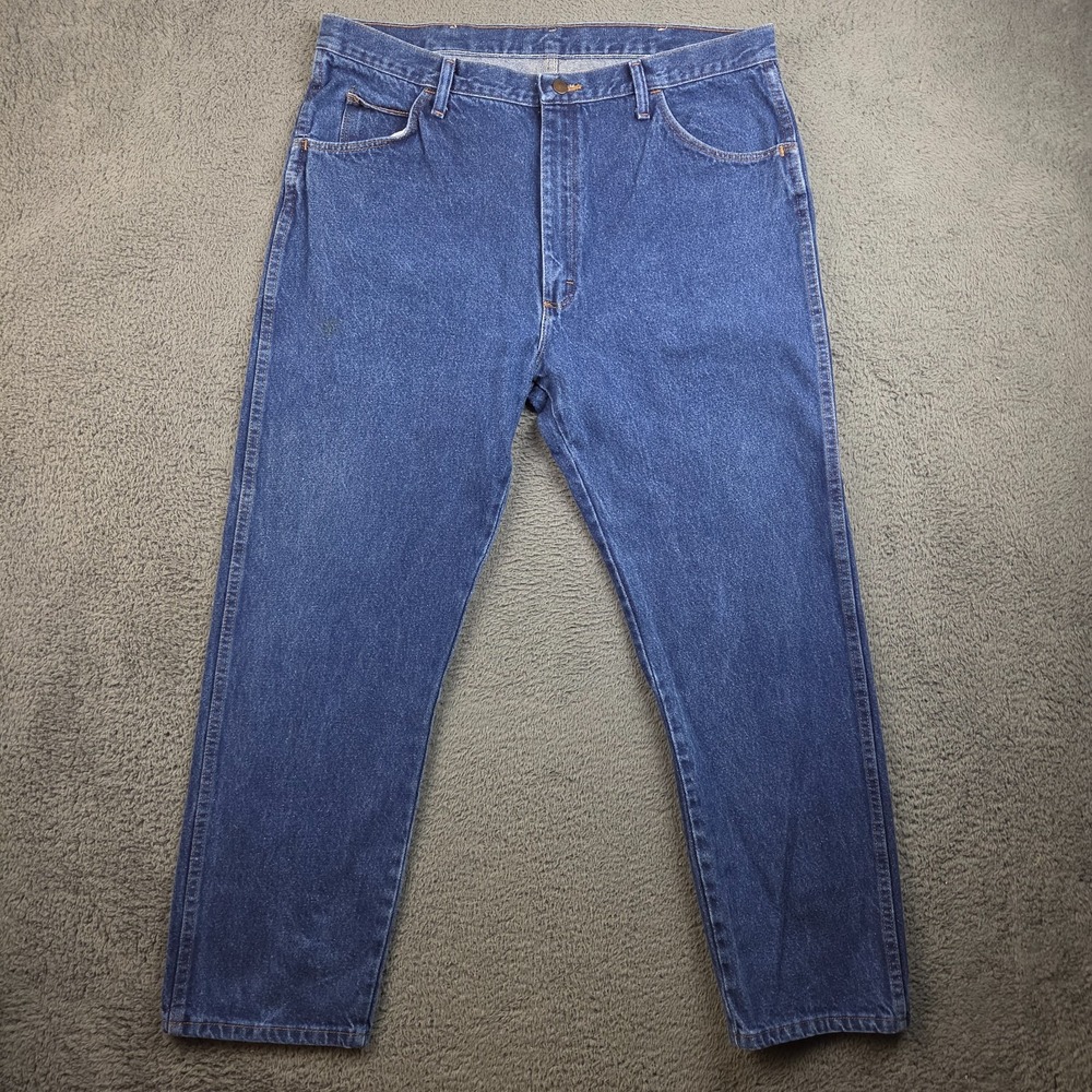 Rustler Jeans Men's 40x30 Blue Denim Pants Straight Leg Cowboy Workwear